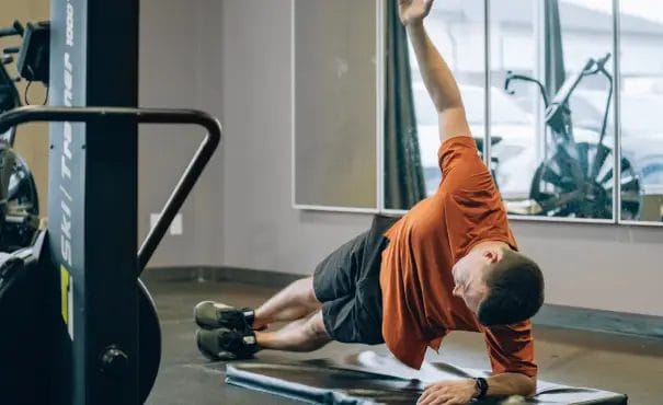 Local Roots Fitness Man doing Side Plank
